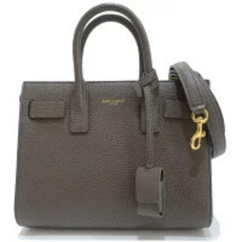 Saint Laurent Sac De Jour Leather 2Way Shoulder Bag Brown